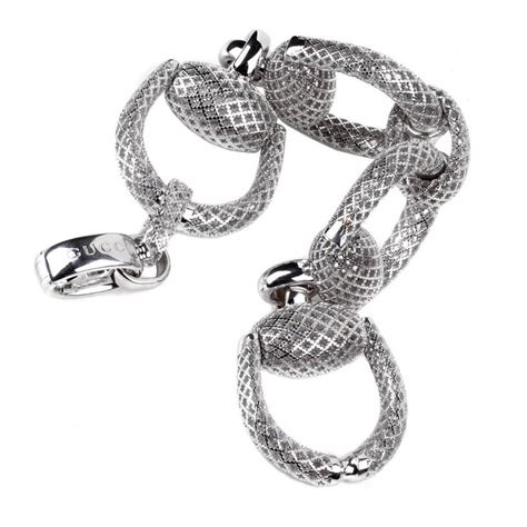 diamond gucci horsebit bracelet|gucci horsebit bracelet silver.